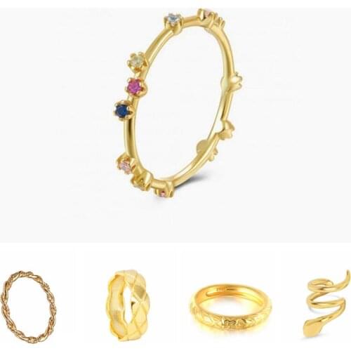 CANNER 925 Sterling Silver Womens Ring 2021 Trend Rings For Women 925 Silver Snake Pattern Twist Finger Ring Jewelry Anillos