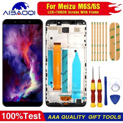 AiBaoQi For Meizu M6S LCD Display Replacement + M712 Touch Screen Digitizer For meizu S6 LCD Display screen with frame tools