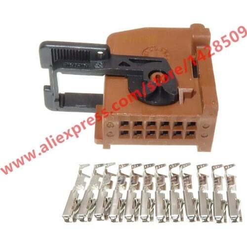 1 Sets 12 Pin Automotive Car Amplifier Audio Wiring Harness Plug With Terminals For BMW Porsche