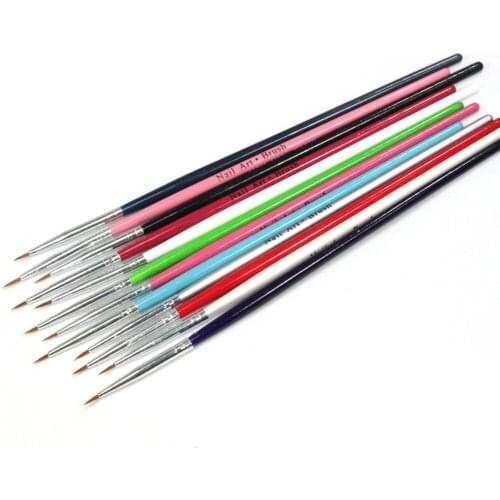 12 Pcs Colorful Nail Art Pen Brush Drawing Acrylic Gel Design Painting Tool Set
