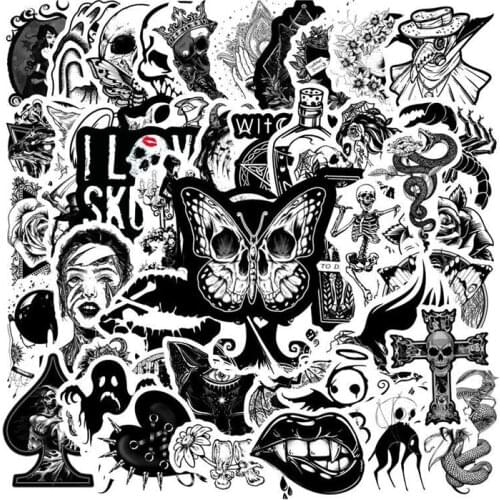 50Pcs Devil Goth Terror Label Stickers Pack For Motorcycles Water Cups Luggage Skateboards Notebook Laptop Graffiti Sticker