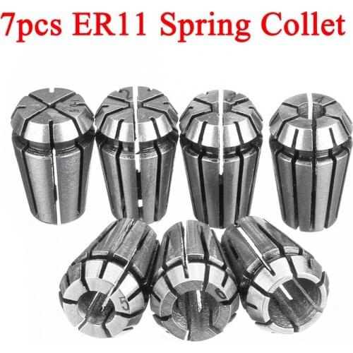 7Pcs ER11 1/2/3/4/5/6/7mm Spring Collet Carving Machine Milling Chuck Collet Tool Holder For CNC Engraving Machine Milling Lathe