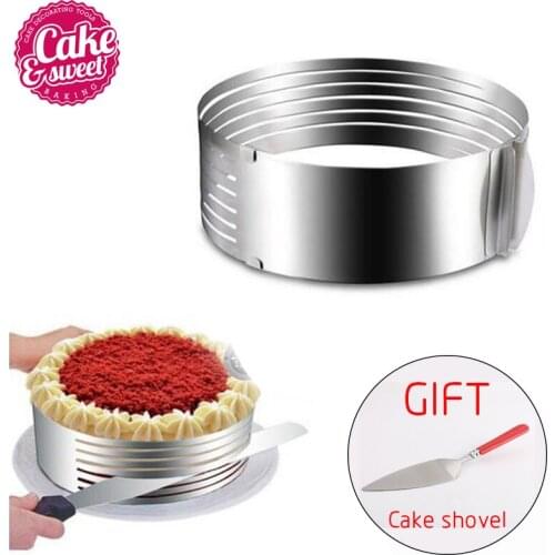 9-12inch Mousse Toast Cake Adjustable Stainless Steel Circle Cake Mold Bake Layer Slicing Kit Pastry Baking Tools For Cake Mold