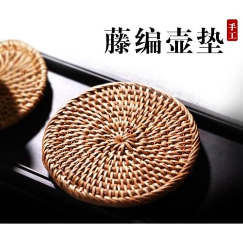 Chang tao 】 yixing purple sand tea accessories handcrafted pot mat cup mat rattan mat bamboo weaving a single price