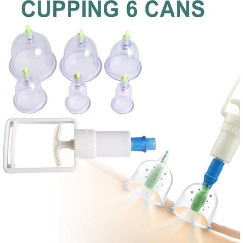 6pcs/set Chinese Health Care Medical Vacuum Body Cupping Therapy Cups Massage Body Relaxation Healthy Message Set