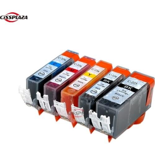 CISSPLAZA 5pk PGI225 CLI226 Compatible ink cartridge for Canon PIXMA IX6520 IP4820 IP4920 MG5120 MG5220 MG5320 MX882/MX892