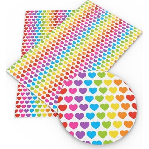 David accessories 20*33cm Heart Valentines' Day Synthetic Leather Sheets DIY Bow Bag Gift Faux Leather Fabric Material,1Yc8577