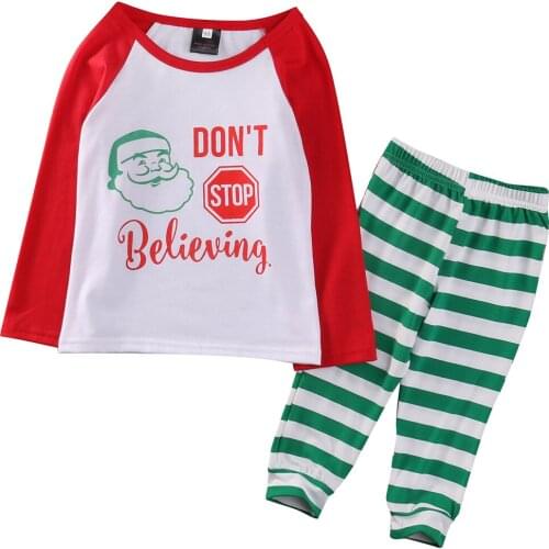 Kids Santa Christmas Pjs Clothing Set Baby Kid Boy Girls Clothes Outfits Sleepwear Nightwear Xmas Pajamas Set