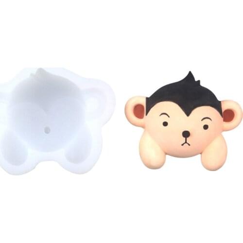 DIY Baking 3D Cartoon Monkey Silicone Mold Animal Chocolate Model XGY-354