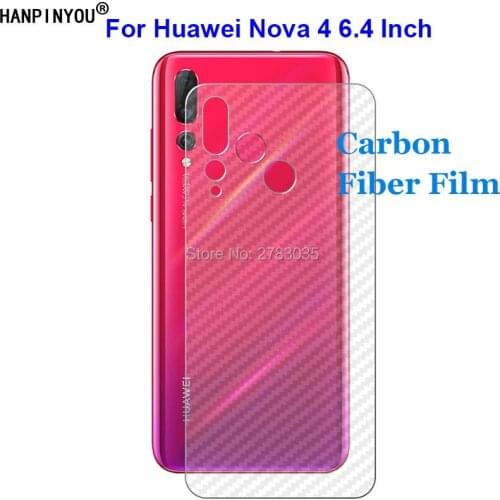 For Huawei Nova 4 Nova4 6.4" 3D Anti-fingerprint Carbon Fiber Back Film Rear Screen Protector (Not Tempered Glass)