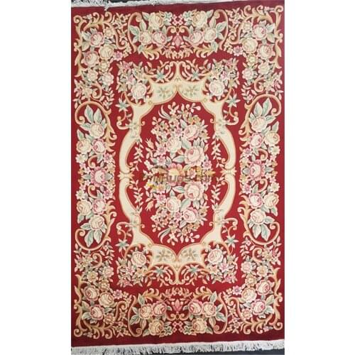 Wool carpets for living room flower rug knotted Reversible circularable Household Decorates Circular Museum Natural Sheep