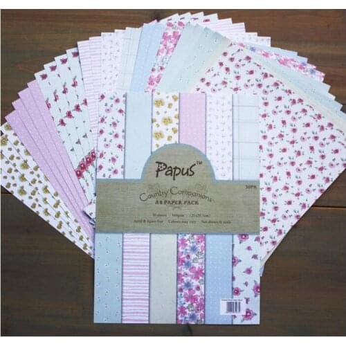 DIY Photo Album Flower Decorative Scrapbooking Papers Crafts Art Card A4 Single Side Printed 24 Sheets / Set
