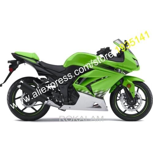 Hot Sales,For Kawasaki Ninja ZX 250R 2008 2009 2010 2011 2012 EX250 08-12 Green White Motorcycle Fairing Kit (Injection molding)