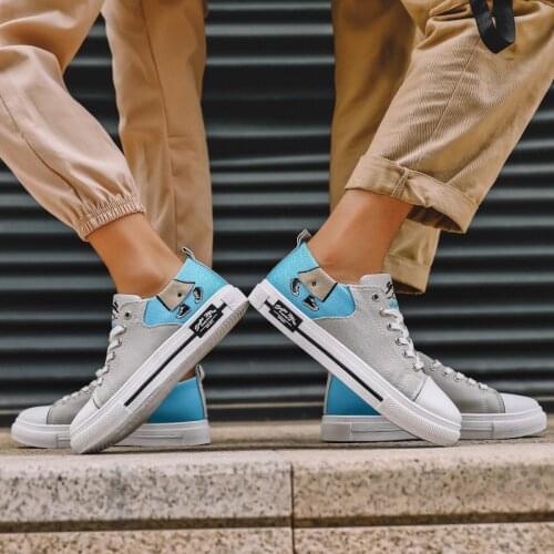 New Style Unisex Women Men Fashion Unique Classic Designer Color Matching High Top Canvas Vulcanize Shoes Athletic Sneakers