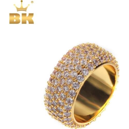 The Bling King Eternity Wedding Band Rings For Women 5Rows Full Zirconia Stones Simple Jewelry Engagement Gifts