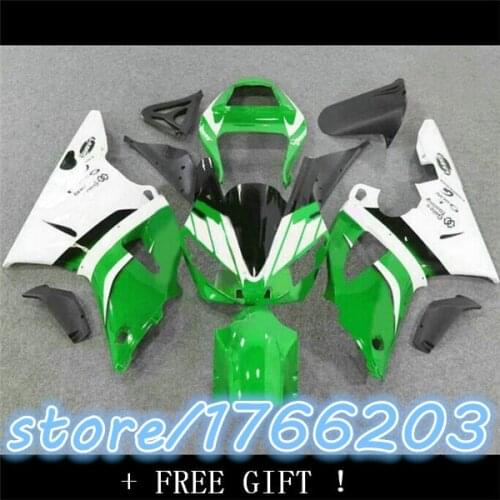 White green Motorcycle ABS Plastic Blue Bodywork Fairing Kit Set For Yamaha YZFR1 YZF-R1 YZF R1 2000-2001 00 01