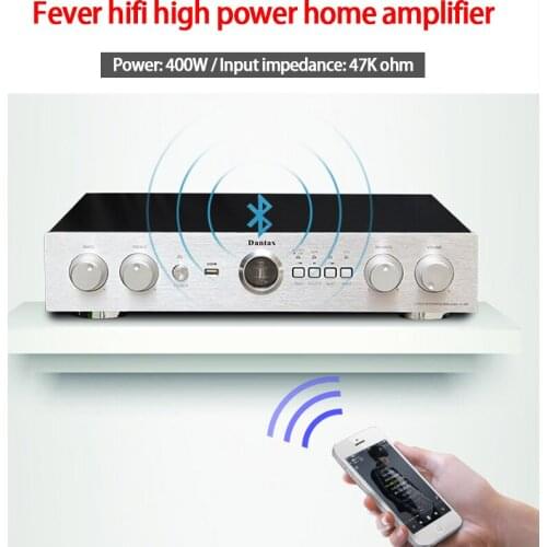 KYYSLB 400W 47K Ohm Bluetooth Tube Amplifier Class A and B Fever Hifi High-power Home Amplifier USB Lossless Decoding Amplifier