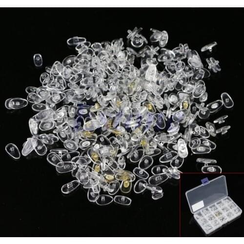 Hot! 300pc Silicone Eyeglass Sunglasses Spectacles Screw On Nose Pads Repair Tool