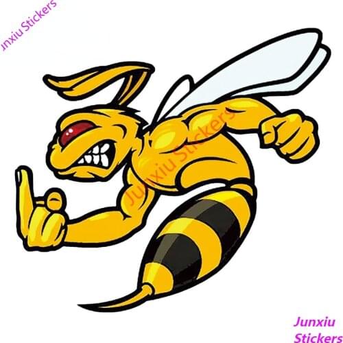 Cartoon Car Styling Strong Bee Car Stickers Vinyl Bumblebee Decal for SUV Bumpers Motorcycle Helmet Car Accessories PVC13x12cm