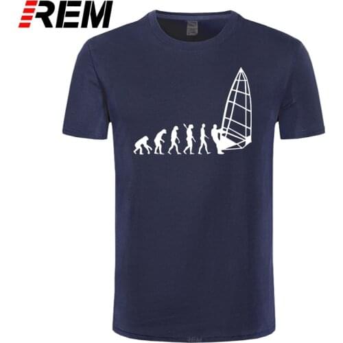 REM Evolution Windsurfing T-shirt Men Boy Personality Custom Short Sleeve Valentines Big Size Mens T Shirts