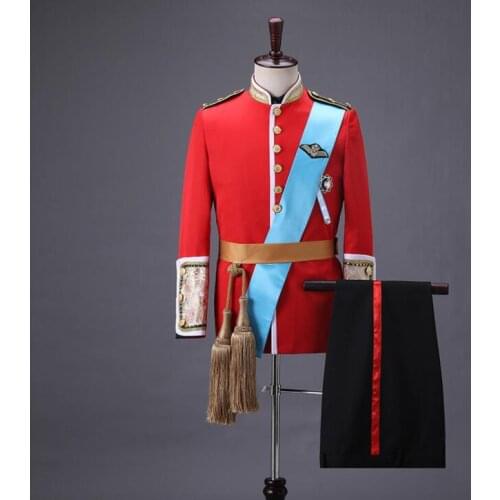 Blazer men red suit vintage palace prince jackets mens wedding suits costume singer star style dance stage clothing formal dress
