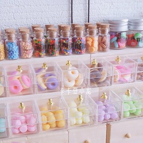 New 1/12 Scale Dollhouse Miniature Supermarket Candy Box Display Rack or Candy glass Jar Play Model Doll House Decor