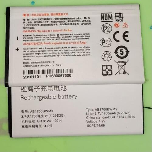 SZWESTTOP original AB1700BWM Battery For philips E207 cellphone AB1700BWMY for XENIUM CTE207 smart Mobile