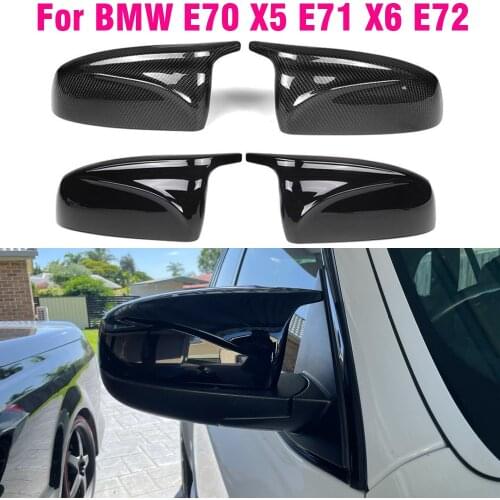 Rear view Mirror Cover Cap Carbon Fiber for BMW X5 E70 X6 E71 2008-2013 Mirror Cover Caps Bright Black Styling accessories
