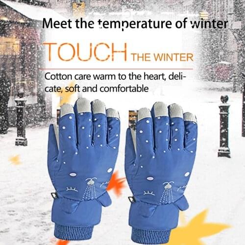 High Quality Waterproof Children Kids Ski Gloves Black Baby Winter Warm Full Finger Blue Boys Girls Snow Snowboard Gloves
