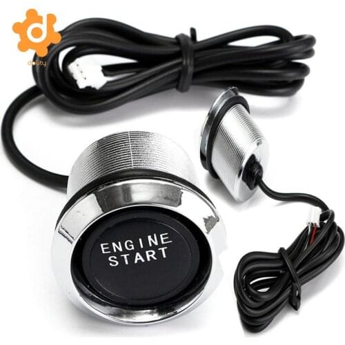12V Blue LED Keyless Engine Start Push Button Switch Ignition Starter Kits