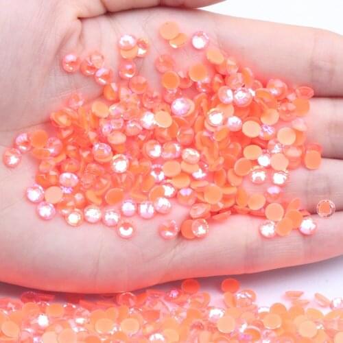 SS6-SS30 Luminous Non Hotfix Flatback Rhinestone Fluorescence Orang AB Nail Rhinestoens For Clothes Nails 3D Nail Art Decoration