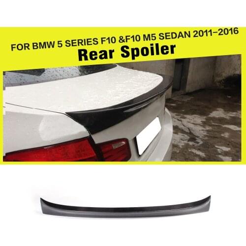 Car-Styling Carbon Fiber Rear Trunk Boot Lip Spoiler Wing for BMW F10 528I 535I 550I 2011 - 2014