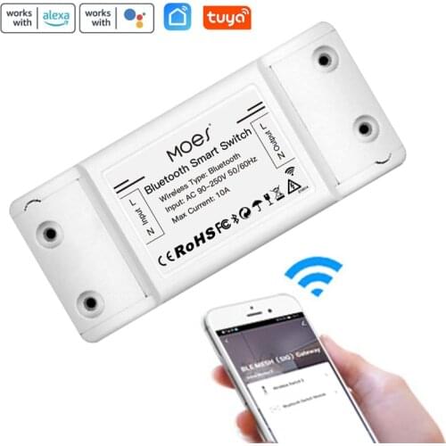 Tuya BT Smart Light Switch Relay Module Breaker Timer Smart Life APP Wireless Remote Control Works with Alexa Google Home