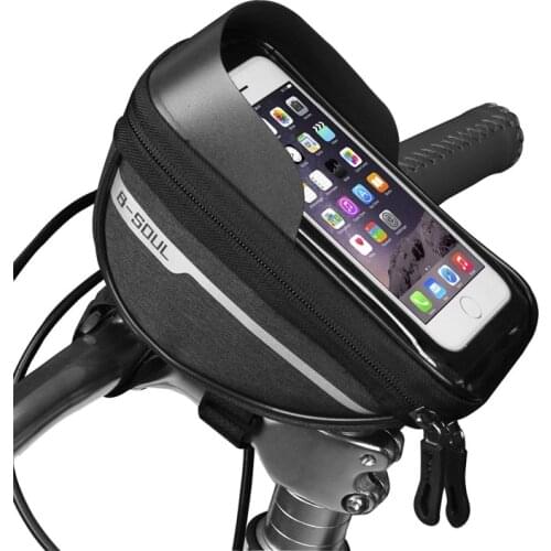 Cycling Bicycle Bike Head Tube Handlebar Cell Mobile Phone Bag Case Holder Screen Touch Phone Mount Tool Bags Case For 6.5in
