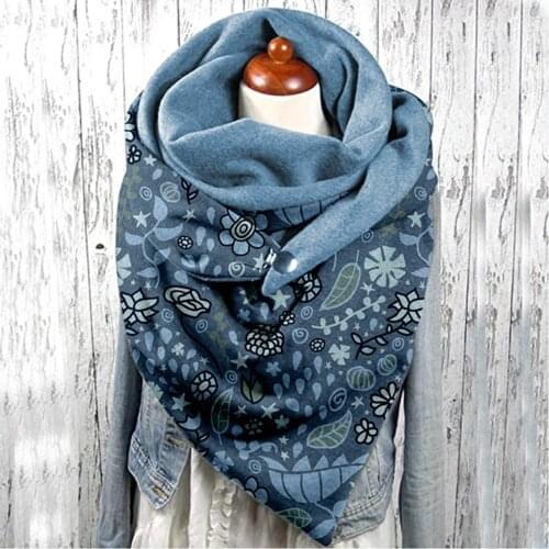 Winter Neckerchief Women Paisley Print Scarf Button Soft Wrap Casual Warm Scarves Shawls Neck Gaiter Cachecol Шарф Женский @40