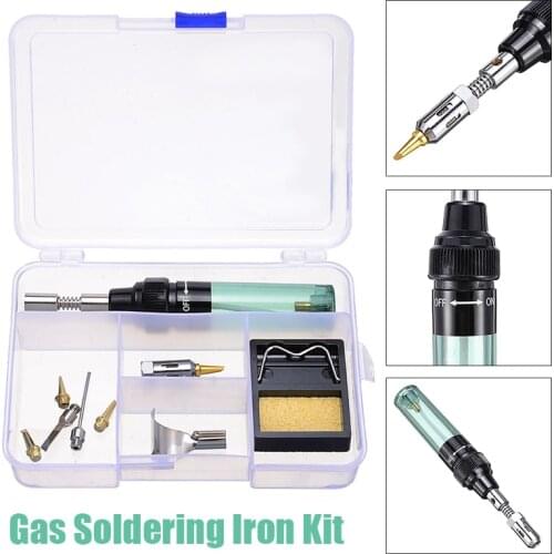 1set Electric Soldering Iron Kit Cordless Welding Torch Pen Repair Tool Kits with Gas Soldering Iron Head Accessories