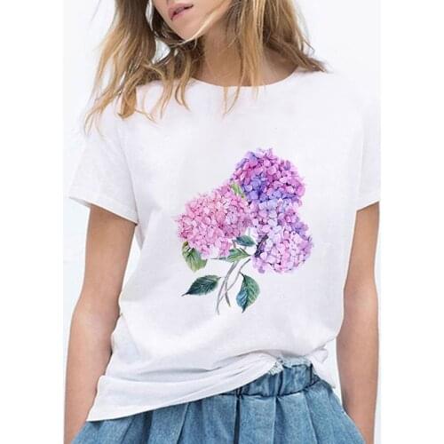 2021 White Women Summer Korean Tops Basic T-Shirt Short Sleeve Cartoon Printing Chic O-neck Basic Girls T Shirts