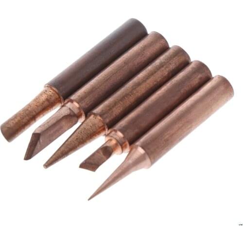 5 Pcs Pure Copper 900M-T Soldering Iron Tip Lead-free For Hakko Soldering Rework Station