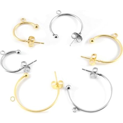 6pcs Stainless Steel Ear Hook Ear Pin C-Shaped Earring Pendant Earrings Accessories DIY Handmade Earring Jewelry Making Findings