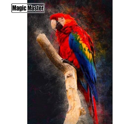New DIY 5D Diamond Painting The Red Cockatoo Landscape Full circular Diamond Embroidery Cross Stitch Rhinestone Home decor