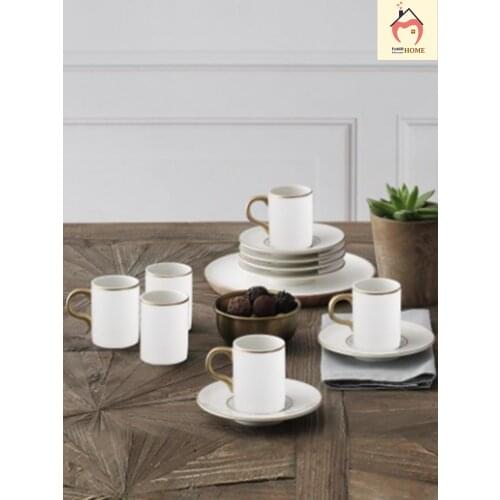 Turkish Coffee Cups With Saucers 12 pcs Ceramic Cup Set Espresso Kitchen Party Drink Ware Home Decor Creative Gifts