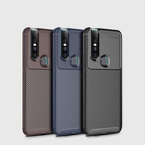 For VIVO S1 Pro Case Carbon Fiber Drop-proof Soft TPU Case For Vivo Y17 Y3 X23 Vivo Nex S V15 X27 Pro Y97 Y83 Pro Coque Fundas
