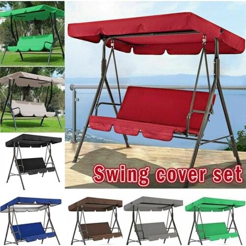Swing Chair Cover Outdoor Garden Patio Swing Chair Seat and Top Cover Sunshade Canopy Waterproof Replacement Chair Awning