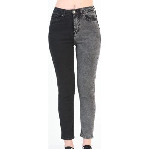 Black Smoked Double Color Mom Jean Pants Women Style Fashion Cool Lycra-Free High Waist Daily Wear Sexy 2021 Trend Palace Of Jea