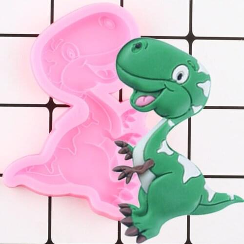Dinosaur Cookie Baking Silicone Mold Cupcake Topper Fondant Cake Decorating Tools Baby Birthday Candy Resin Clay Chocolate Mould