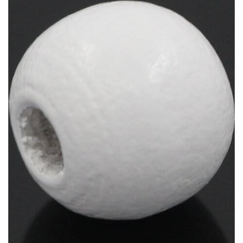 DoreenBeads 10mm Wood Beads Round Ball White Dyed Loose Spacer Beads DIY Making Bracelets Women Party Jewelry Gifts,200PCs