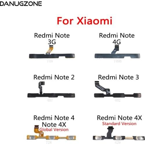 Power Button Switch Volume Button Mute On / Off Key Flex Cable For Xiaomi Redmi NOTE 4 4X 3 2 / Note 3G 4G