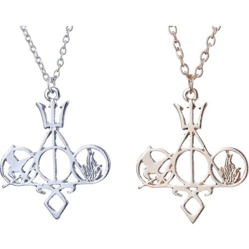 Hunger Games Necklace The Mortal Instruments City of Bones Divergent Percy Jackson Shadowhunters Movie Necklace Gold Pendants