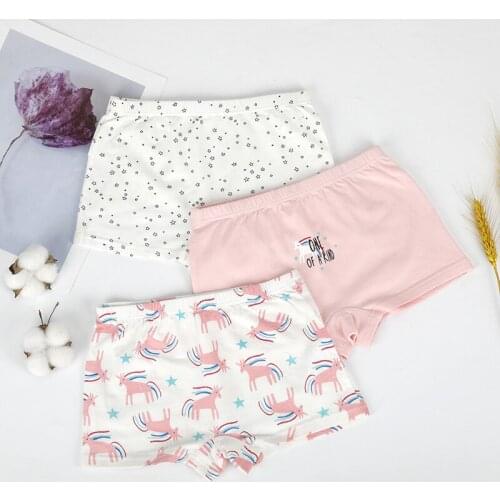 Class A Cotton Underwear for Girls Unicorn Rabbit Cute Panties Baby Childrens Teen Kids Panties Boxer Briefs for 2-12 Years