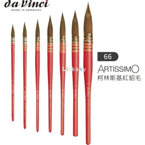 Da Vinci Watercolor Series Artissimo Paint Brush, Round Pure Kolinsky Red Sable,V66, satisfy demand in watercolor,calligraphy